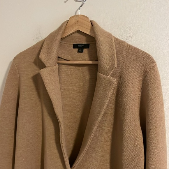 J. Crew Cecile Relaxed Sweater Blazer Women's Size Small Wool Knit Camel Tan - Picture 6 of 10